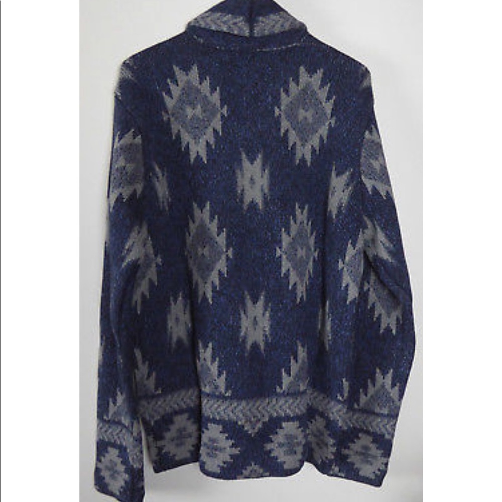 Lucky Brand Shawl Collar Indigo Intarsia Cardigan - Picture 8 of 8
